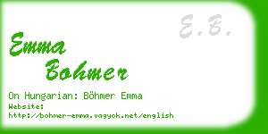 emma bohmer business card